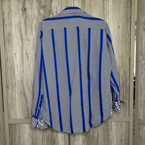 Robert Graham Mens Button Down Shirt Checkered Striped Preppy Size S - Picture 9 of 9